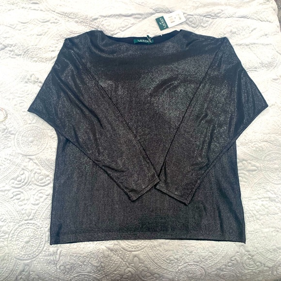 Ralph Lauren Tops - Ralph Lauren shimmer long sleeve top NEW size L